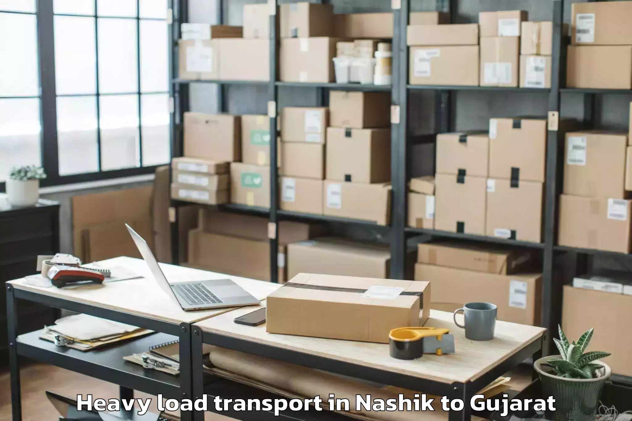 Professional Nashik to Hazira Port Heavy Load Transport